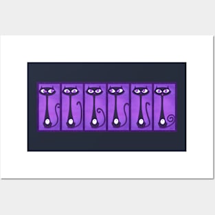 Purple Tiki Cats! Posters and Art